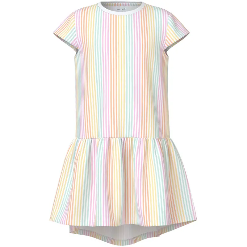 Name It Bright White Cool Stripe Nkfvigga Capsl Kjole 1