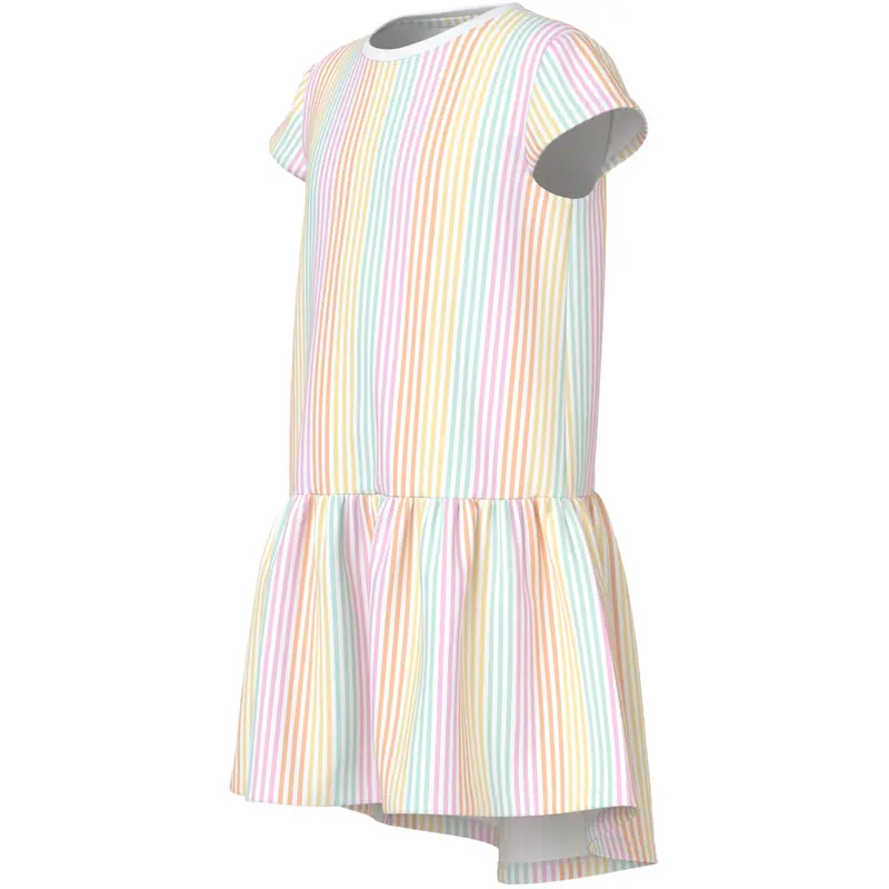 Name It Bright White Cool Stripe Nkfvigga Capsl Kjole 3