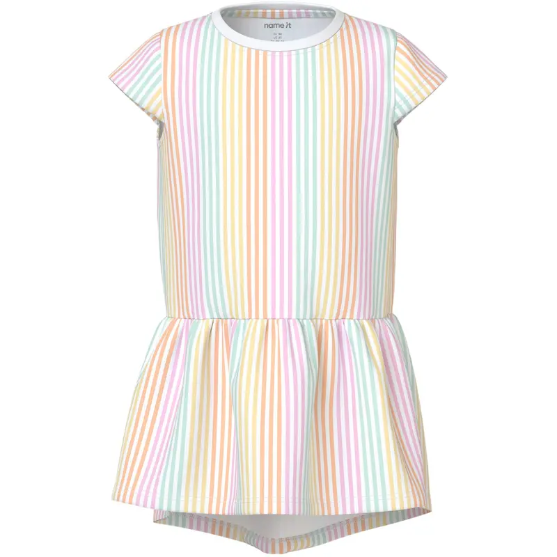 Name It Bright White Cool Stripe Nmfvigga Capsl Kjole F1 Noos 1