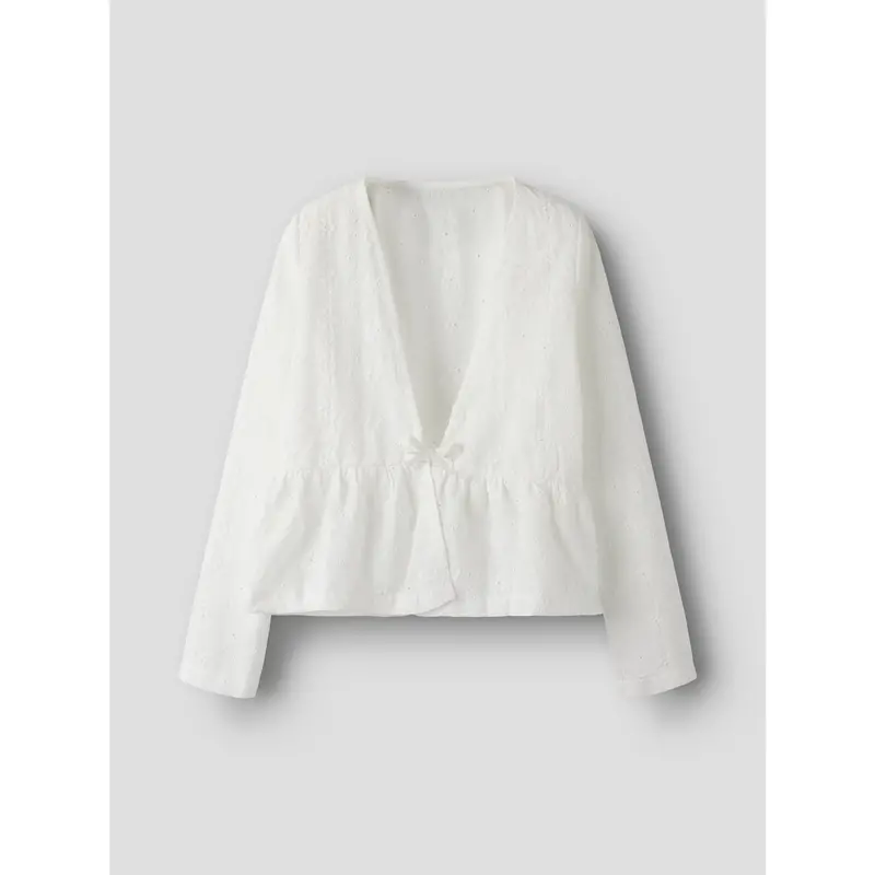 Name It Bright White Nkfkarlina Ls Skjorte 3
