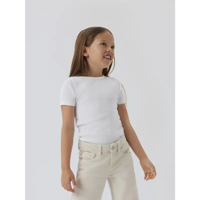 Name It Bright White Nkfnakal Ss Slim Top Noos 3