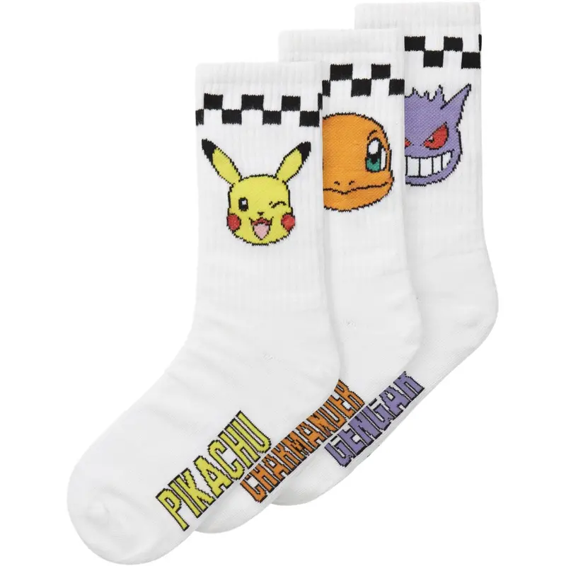Name It Bright White Nkmjanaka Pokemon 3P Tennis Strømper Sky 1