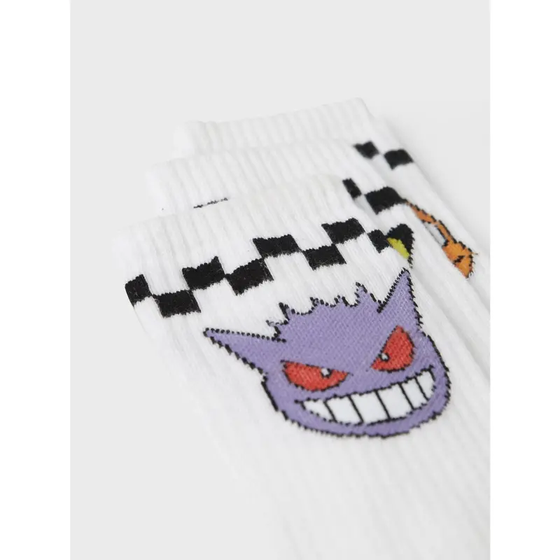 Name It Bright White Nkmjanaka Pokemon 3P Tennis Strømper Sky 2