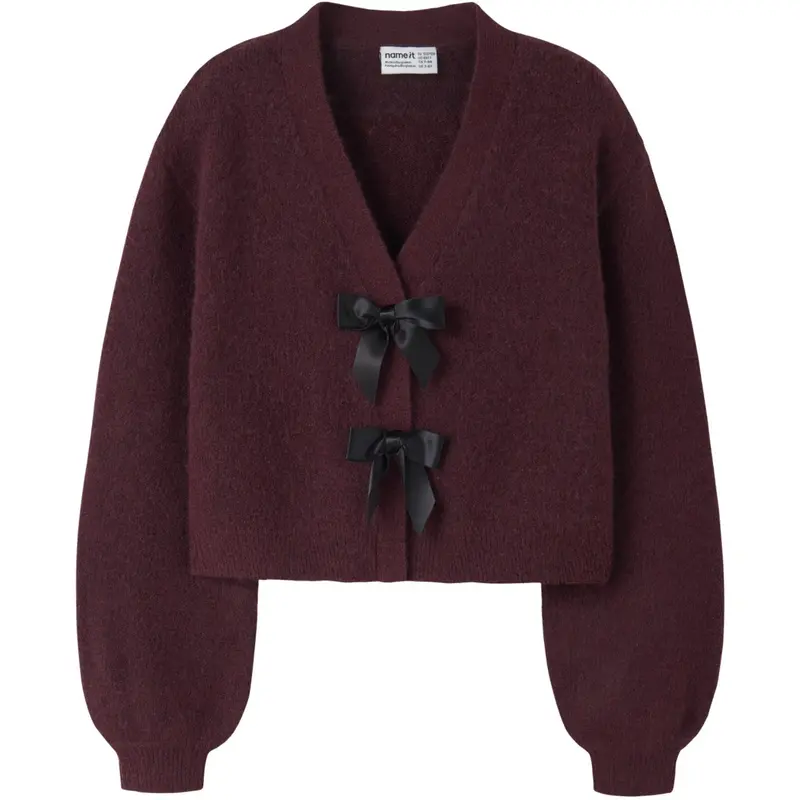 Name It Burgundy Black Bow Nkfrina Ls Strik Card 1