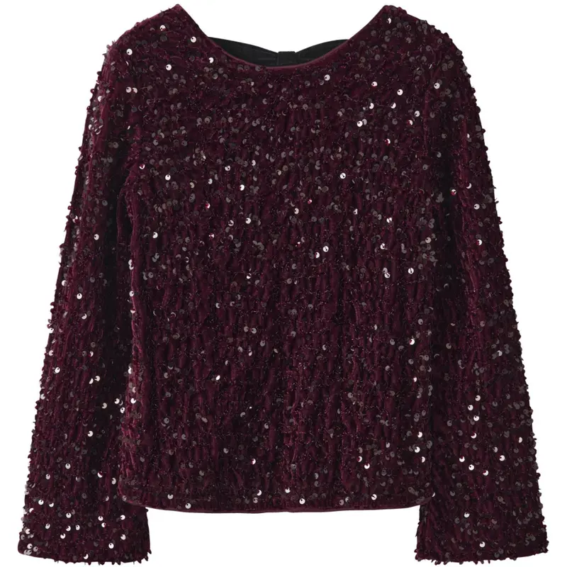 Name It Burgundy Black Bow Nkfrusitta Ls Sløjfe Bluse 1