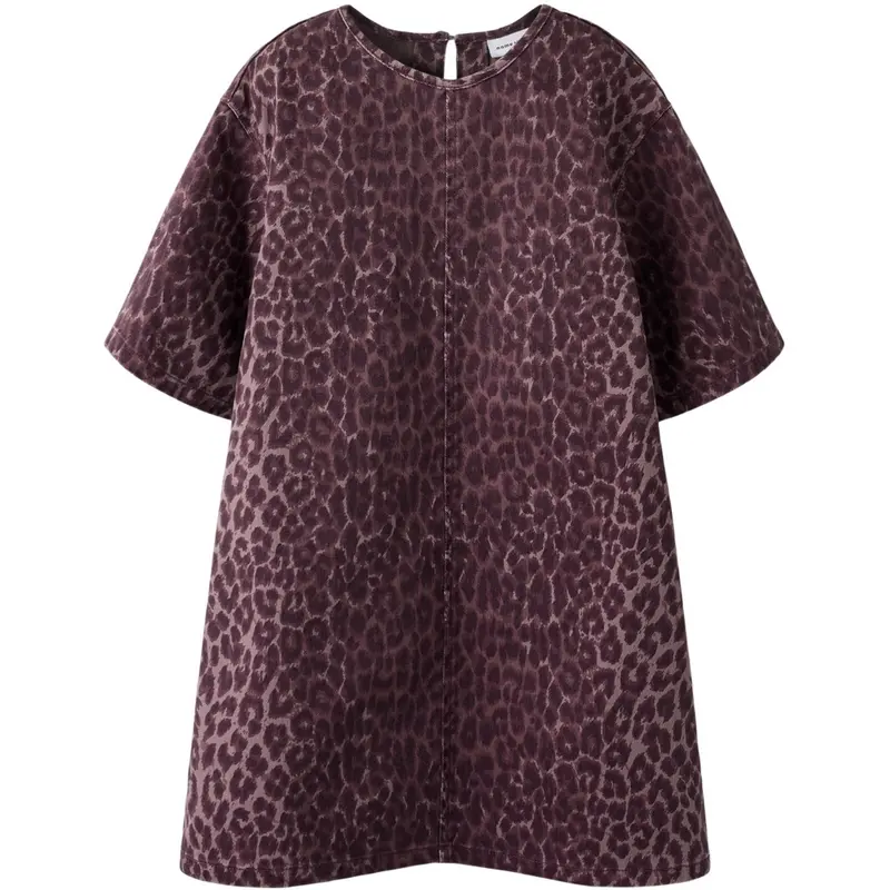 Name It Burgundy Leo Nkfleo Twill Kjole 4002-Td 1