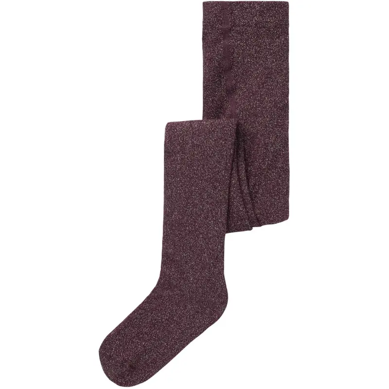 Name It Burgundy Lurex Silver Nmfrosie Pantyhose 1