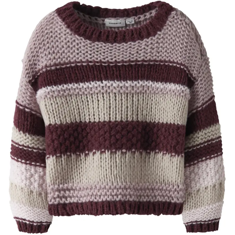Name It Burgundy Nmfoline Ls Strik 1