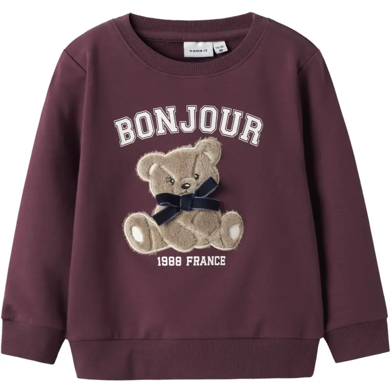 Name It Burgundy Nmfrear Ls Sweat Bru 1