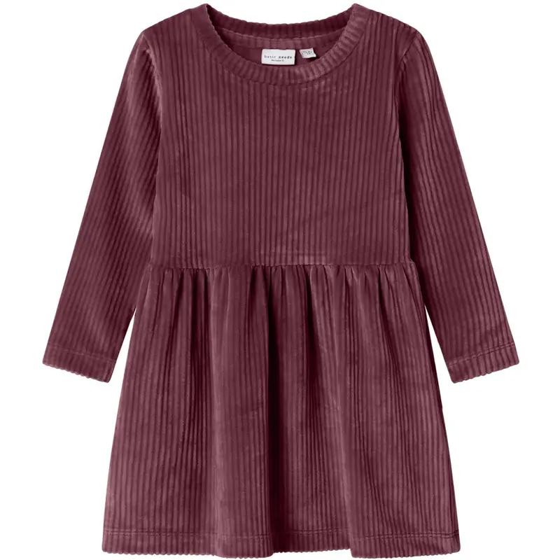 Name It Burgundy Nmfveloa Ls Velvet Dress 1