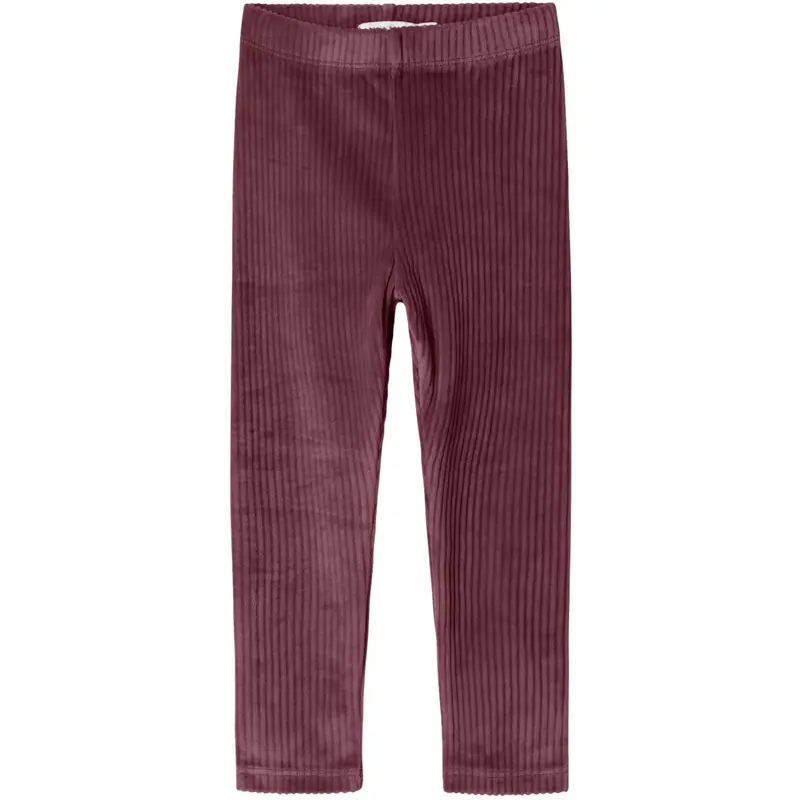 Name It Burgundy Nmfveloa Velvet Leggings 1