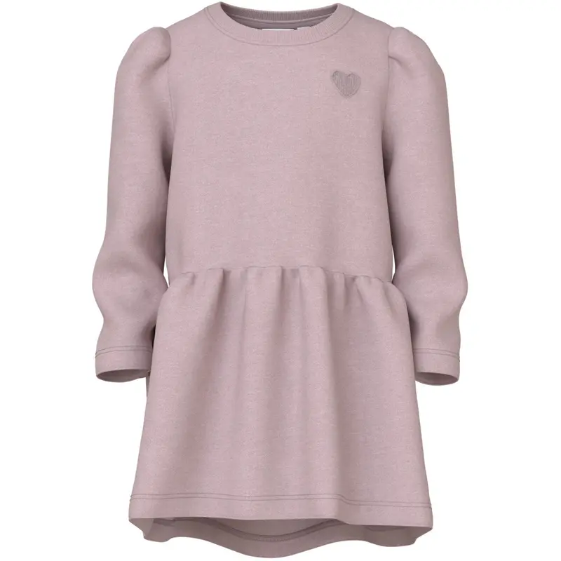 Name It Burnished Lilac Heart Embroidery Nmfvima Ls Swe Kjole Bru 1