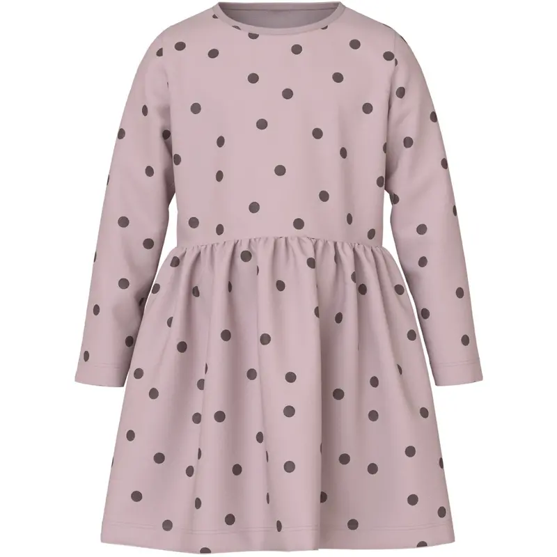 Name It Burnished Lilac Peppercorn Dot Nmfvivian Ls Kjole 1