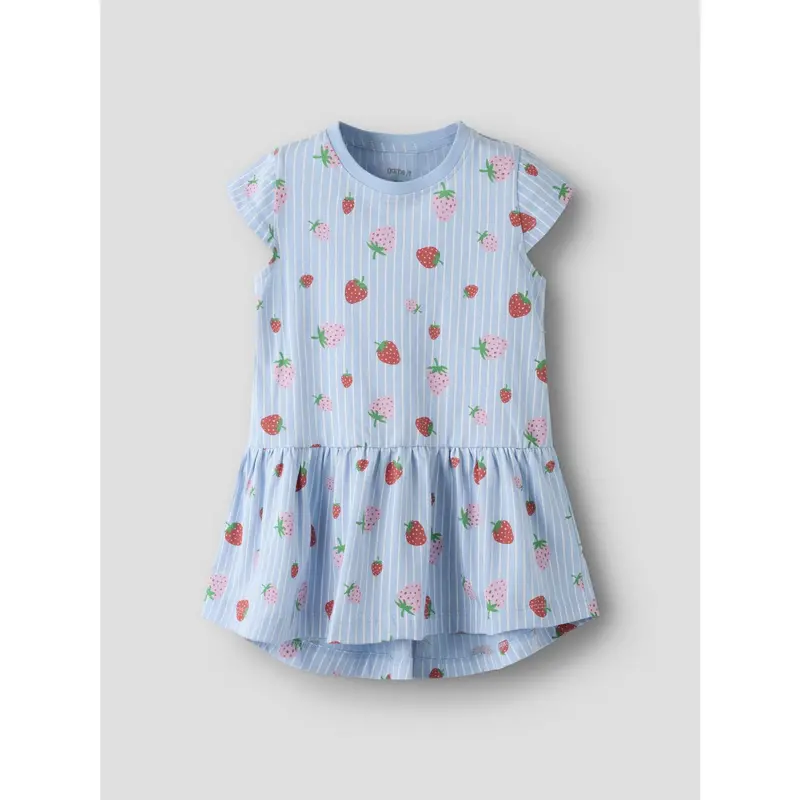 Name It Chambray Blue Striped Strawberry Nmfvigga Capsl Kjole F1 Noos 2