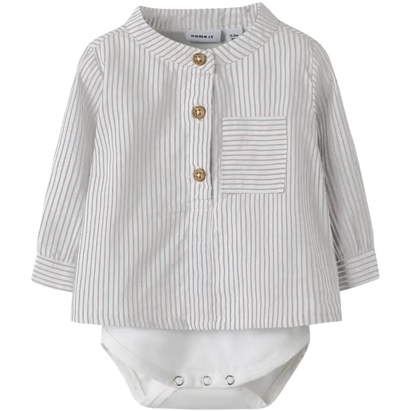 Name It Cloud Dancer Chateau Gray Nbmfar Ls Shirtbody 1