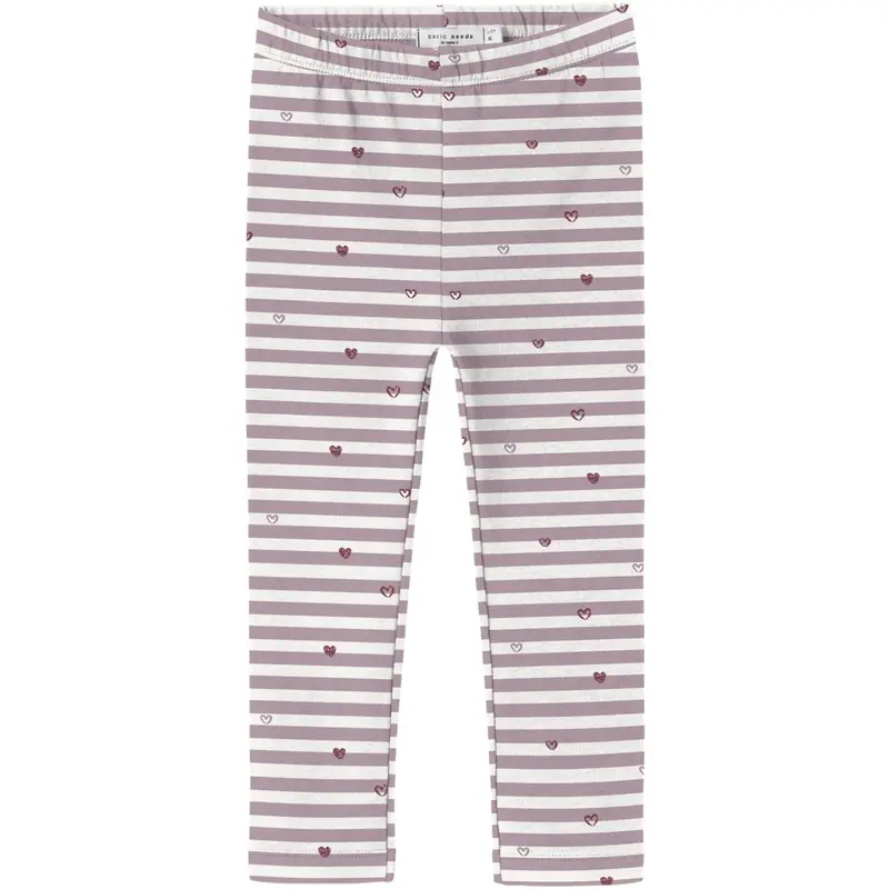 Name It Cloud Dancer Heart Stripe Nmfdavina Aop Swe Leggings Bru 1