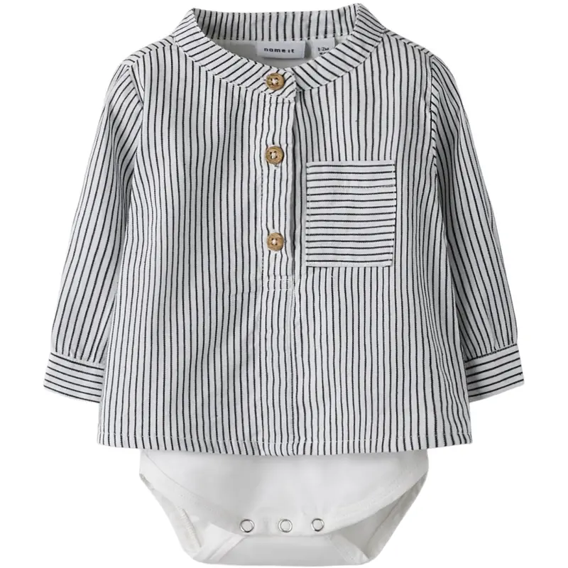 Name It Cloud Dancer Navy Blazer Nbmfar Ls Shirtbody 1