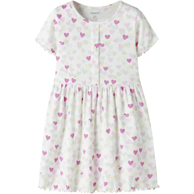 Name It Cloud Dancer Random Hearts Nmfvemia Ss Kjole 1