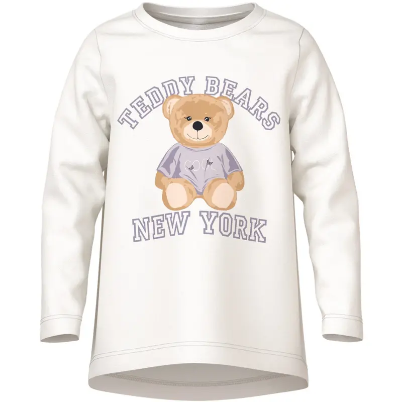 Name It Cloud Dancer Teddy Bear Nmfviolet Ls Loose Top 1