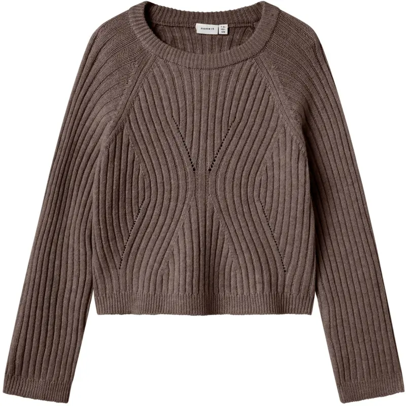 Name It Coffee Quartz Nkfrikine Ls Kort Strik Pullover P 1