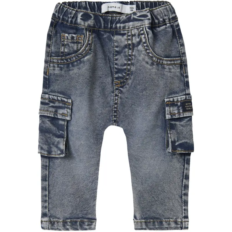 Name It Dark Blue Denim Nbmben Baggy Cargo Jeans 2727-Yb Noos 1
