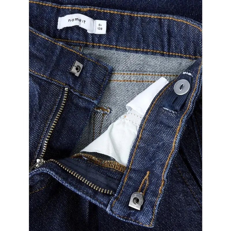 Name It Dark Blue Denim Unwashed Nkfbella Hw W Pleat Jeans 3020-Az L Noos 4