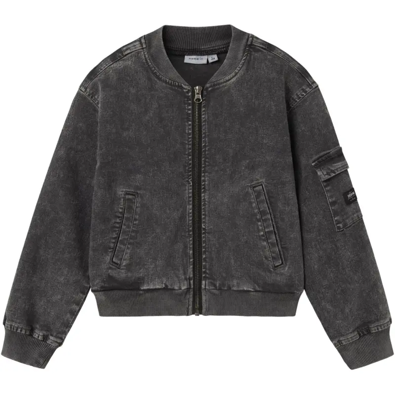 Name It Dark Grey Denim Luna Denim Bomber Jakke 1
