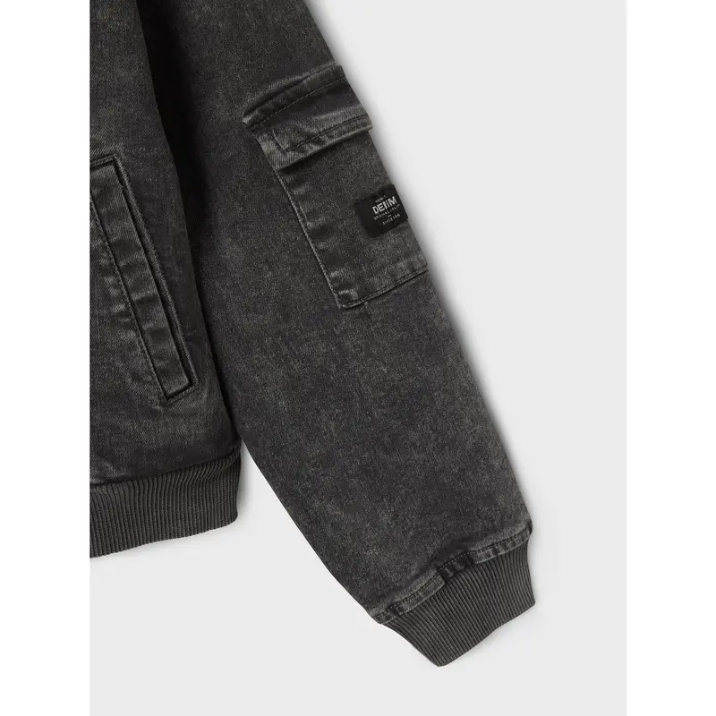 Name It Dark Grey Denim Luna Denim Bomber Jakke 3