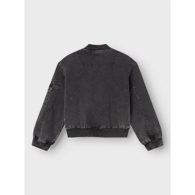 Name It Dark Grey Denim Luna Denim Bomber Jakke 5
