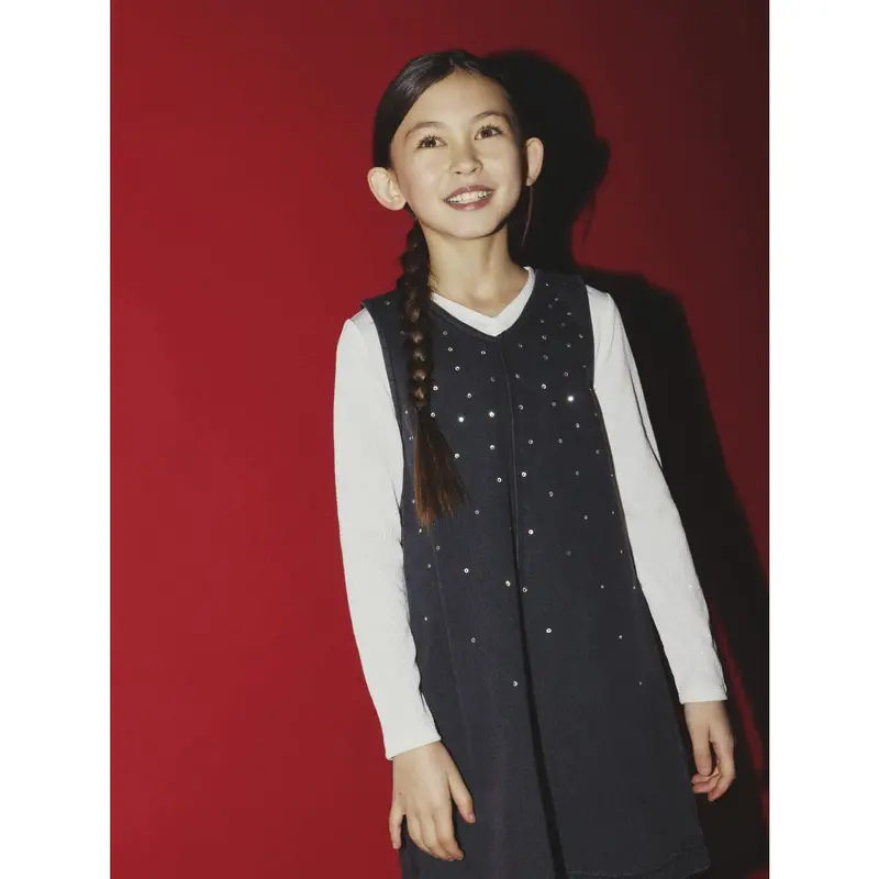 Name It Dark Grey Denim Nkfmonala Sl Loose Kjole 8810-Im O 2