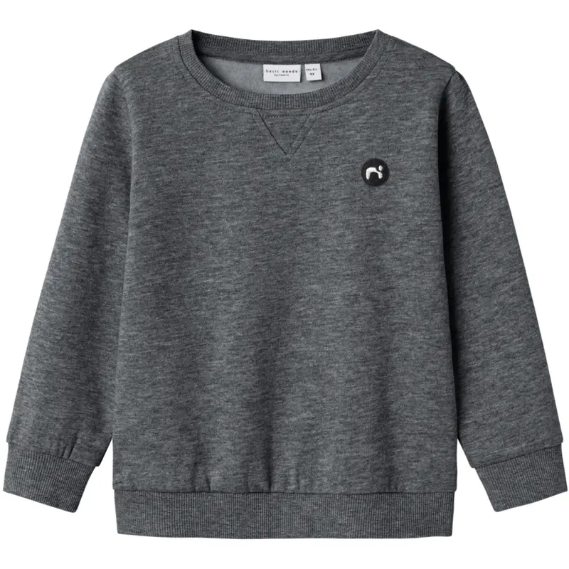 Name It Dark Grey Melange Nmmvimo Ls Sweat Bru Noos 1