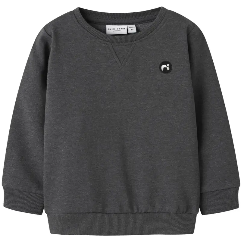 Name It Dark Grey Melange Nmmvimo Ls Sweat Bru Noos 2