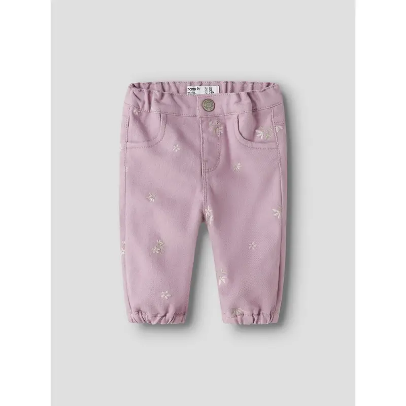Name It Dawn Pink Flower Emb Nbfrose Loose R Twi Bukser 1717-Yf B 3