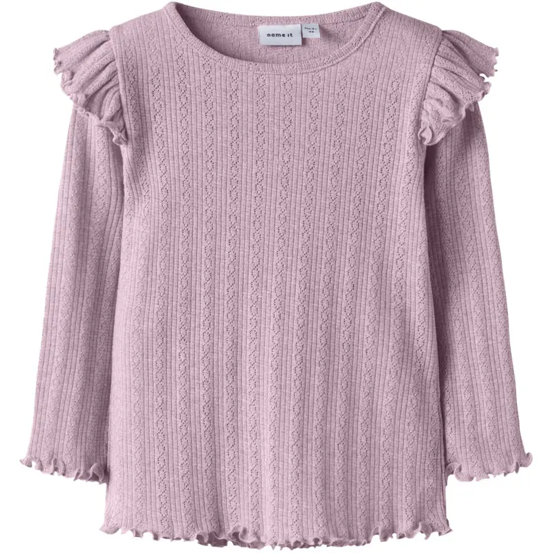 Name It Dawn Pink Melange Nmfblitta Ls Xsl Top 1