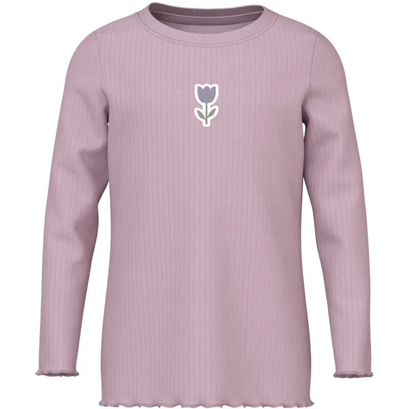 Name It Dawn Pink Tulip Nmfvemma Ls Slim Top 1
