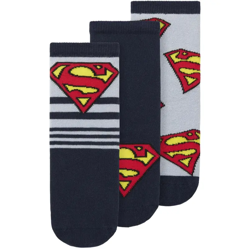 Name It Dusty Blue Nmmjasper Superman 3P Strømper Wab 1
