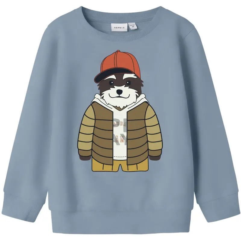 Name It Dusty Blue Nmmkamden Ls Sweat Unb 1