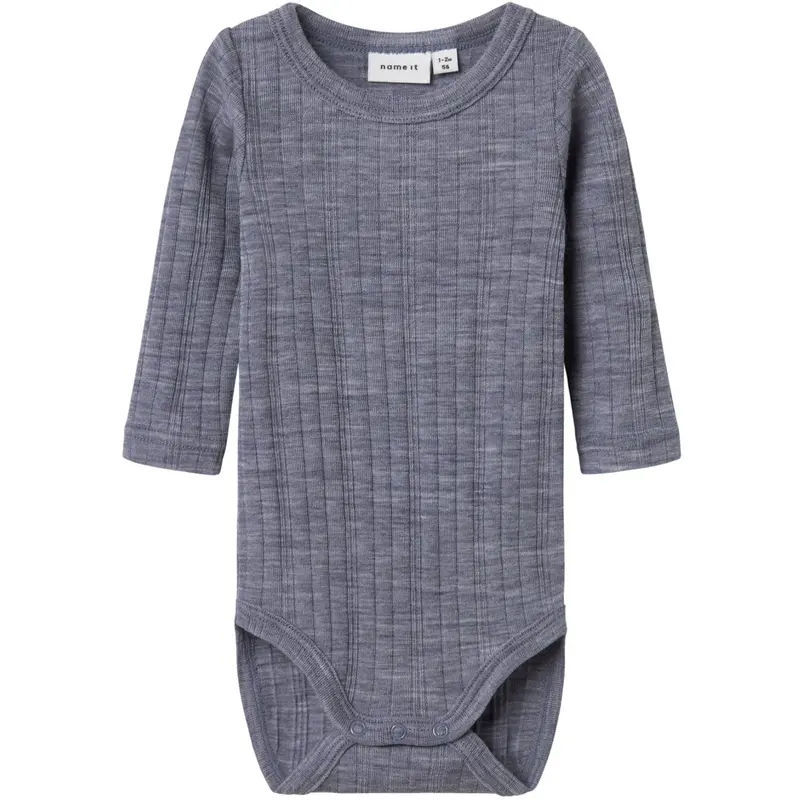 Name It Folkstone Gray Nbmwang Uld Needle Ls Body Solid Noos 1