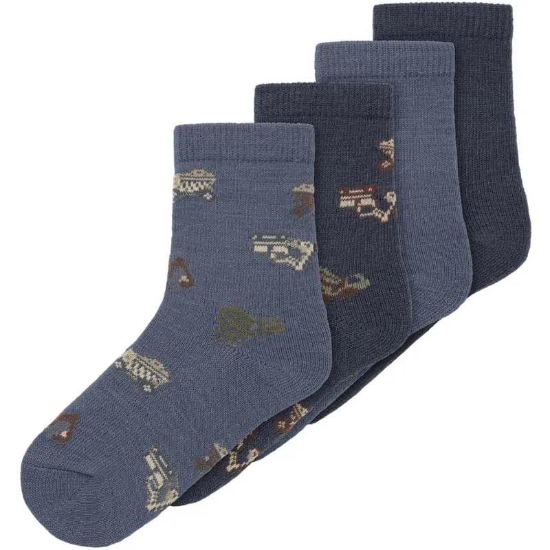Name It Folkstone Gray Nmmwak Wo/Bl 4P Strømper 1