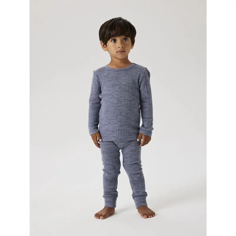 Name It Folkstone Gray Nmmwang Uld Needle Long Johns Solid Noos 2