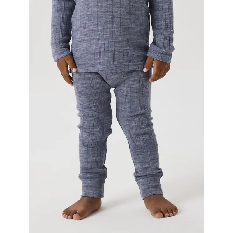 Name It Folkstone Gray Nmmwang Uld Needle Long Johns Solid Noos 3