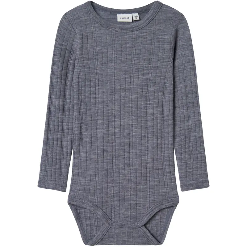 Name It Folkstone Gray Nmmwang Uld Needle Ls Body Solid 1