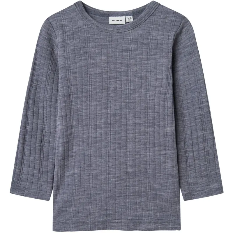 Name It Folkstone Gray Nmmwang Uld Needle Ls Top Solid Noos 1