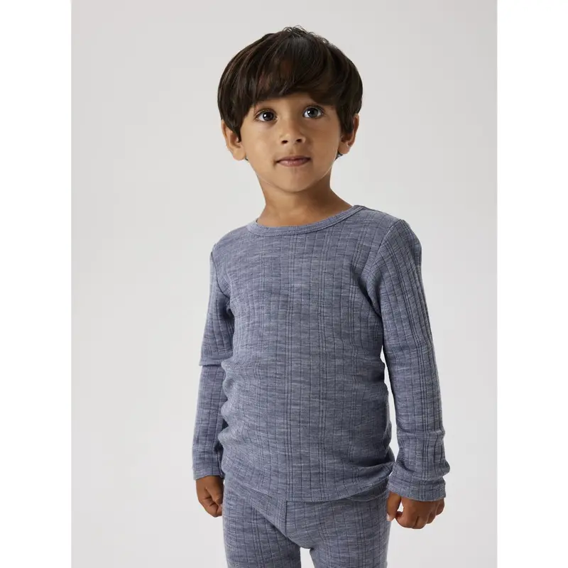 Name It Folkstone Gray Nmmwang Uld Needle Ls Top Solid Noos 3