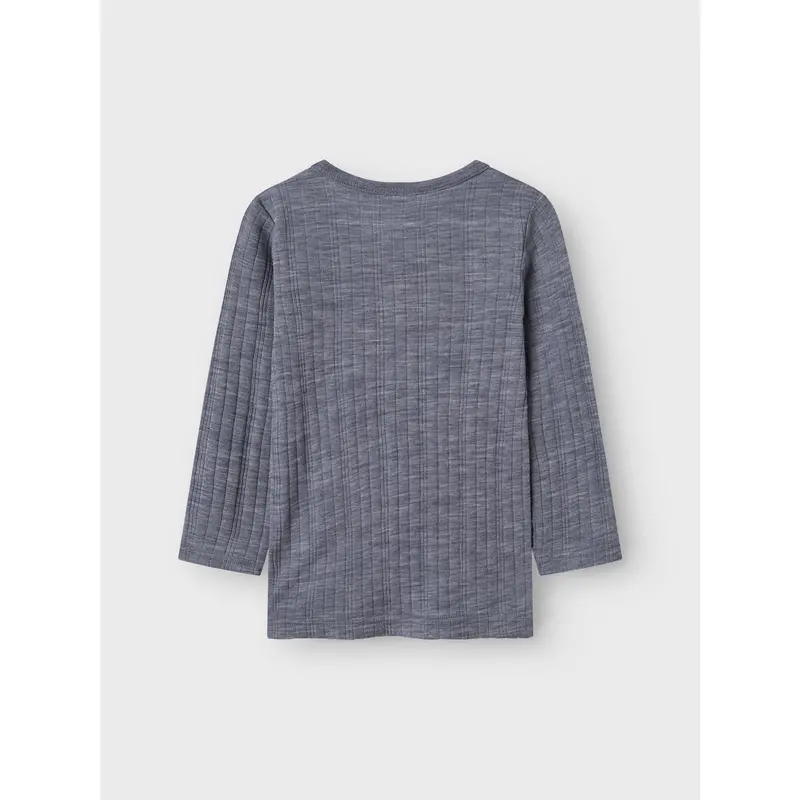 Name It Folkstone Gray Nmmwang Uld Needle Ls Top Solid Noos 5