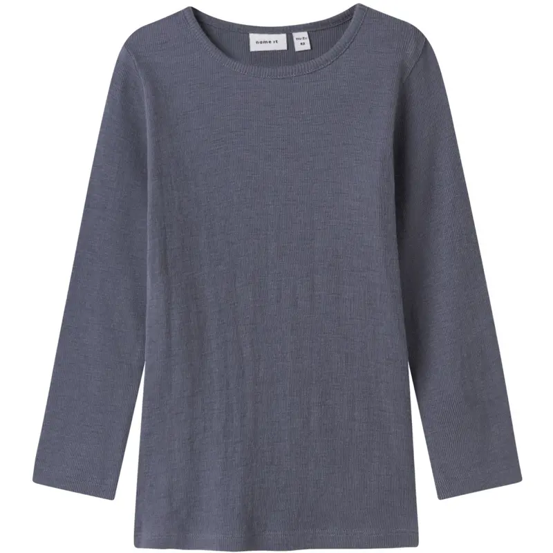 Name It Folkstone Gray Nmmwossa Wo/Si Rib Ls Top 1