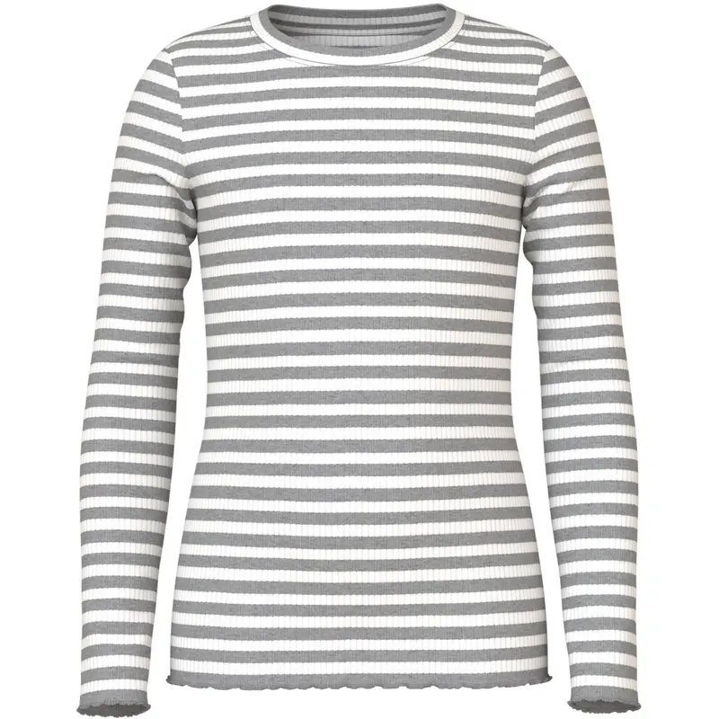 Name It Grey Melange Cloud Dancer Nkfvemma Ls Slim Top 1