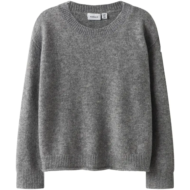 Name It Grey Melange Nkforiane Ls Strik 1