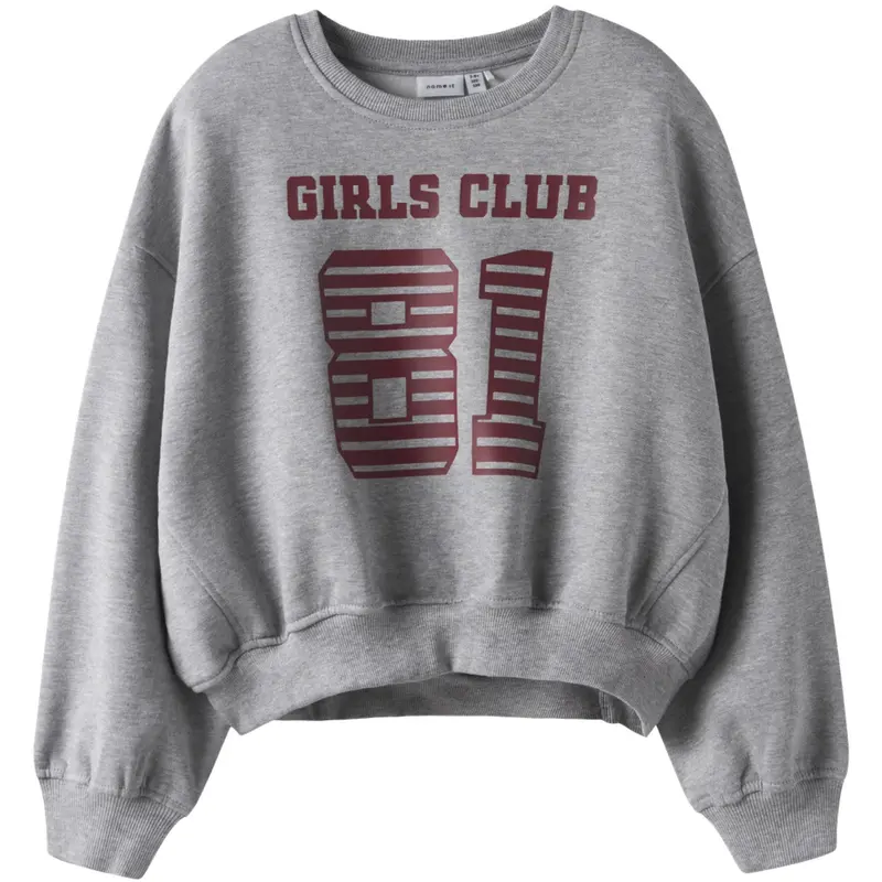 Name It Grey Melange Nkftaya Ls Rlx Kort Sweat Bru Box 1