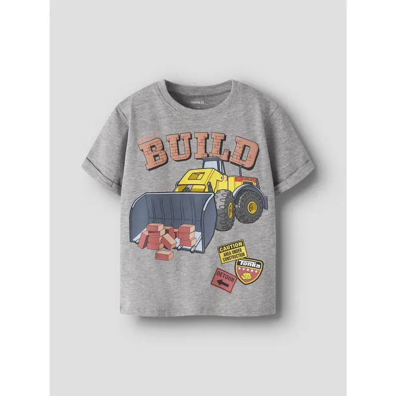 Name It Grey Melange Nmmalik Tonka Ss Nreg Top Cplg 3